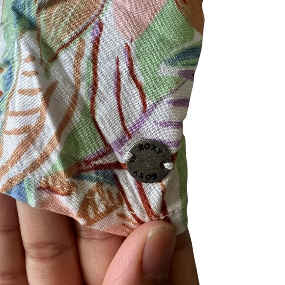 Roxy  Shallow Love Crop Top Blouse Womens Sz. Medium Tropical Resortwear Beach - Picture 5 of 12